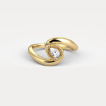Bezel Pear Diamond Bypass Ring in Sterling Silver - Rings