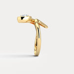 Wave Bezel Pear Diamond Ring in Sterling Silver - Rings