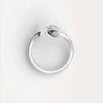 Wave Bezel Pear Diamond Ring in Sterling Silver - Rings
