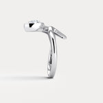 Wave Bezel Pear Diamond Ring in Sterling Silver - Rings