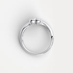 Heart Shaped Diamond Bezel Wave Ring in Sterling Silver - Rings