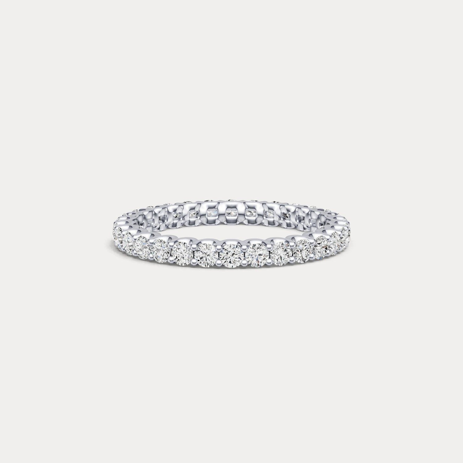 1.35 CTW Lab - Grown Diamond Classic Full Eternity Ring in Sterling Silver - Rings