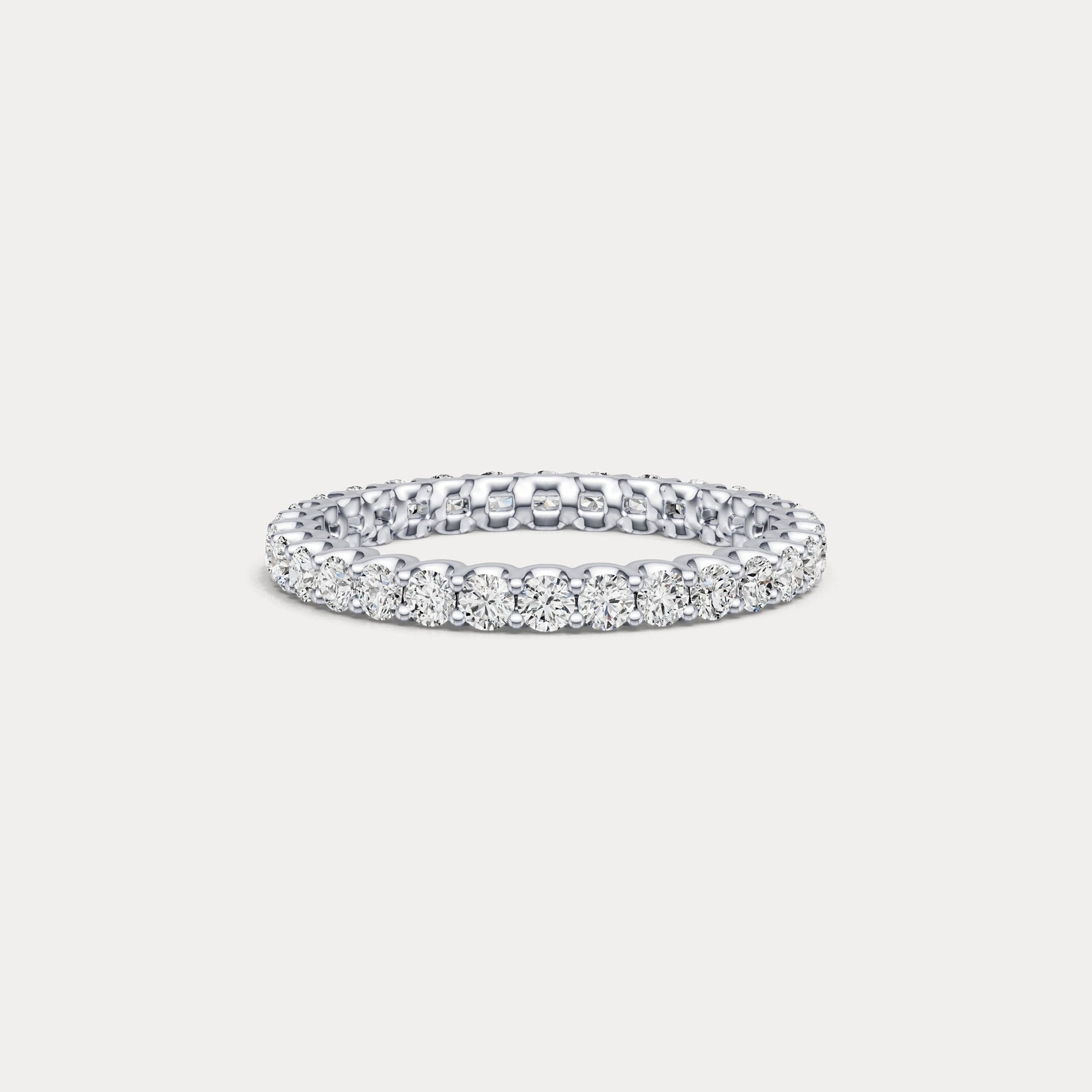 1.35 CTW Lab - Grown Diamond Classic Full Eternity Ring in Sterling Silver - Rings