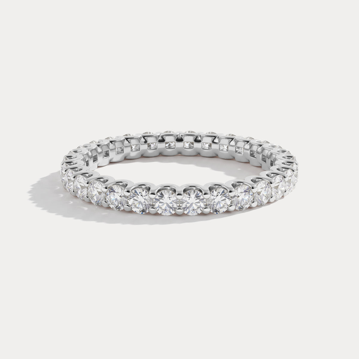 1.35 CTW Lab-Grown Diamond Classic Full Eternity Ring in Sterling Silver - Rings