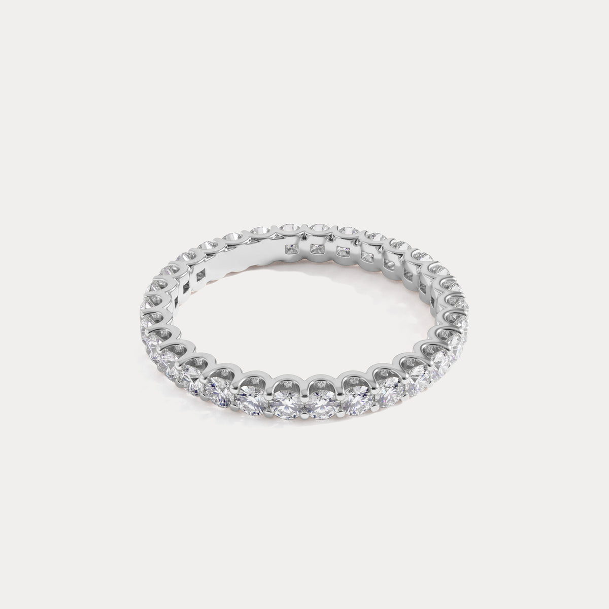 1.35 CTW Lab-Grown Diamond Classic Full Eternity Ring in Sterling Silver - Rings