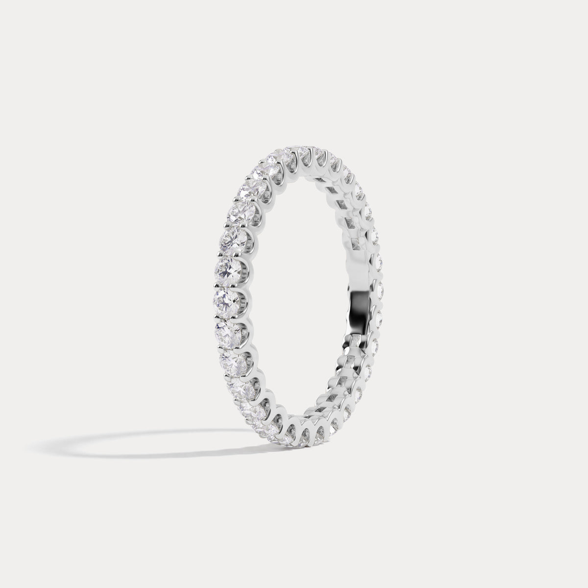 1.35 CTW Lab-Grown Diamond Classic Full Eternity Ring in Sterling Silver - Rings