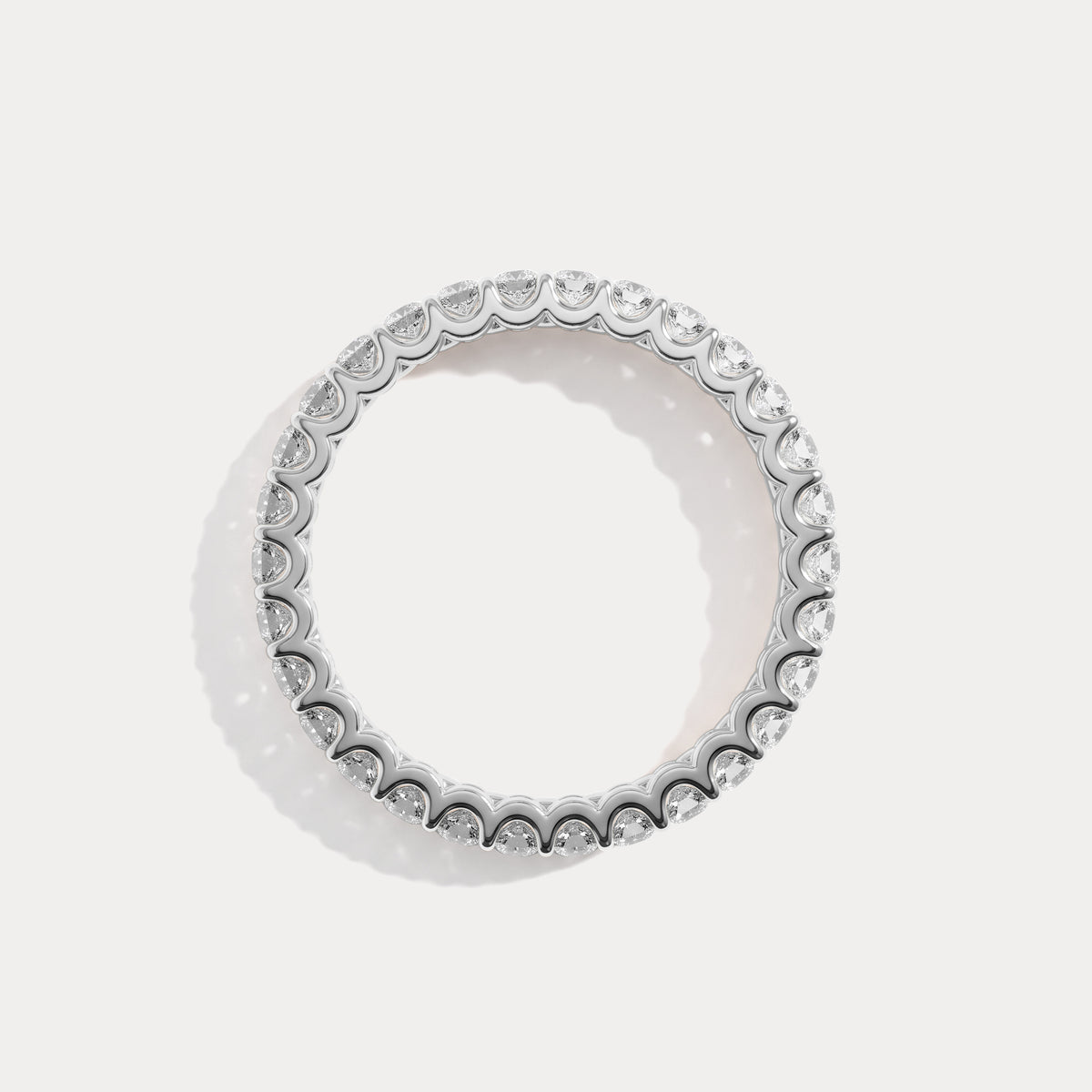 1.35 CTW Lab-Grown Diamond Classic Full Eternity Ring in Sterling Silver - Rings
