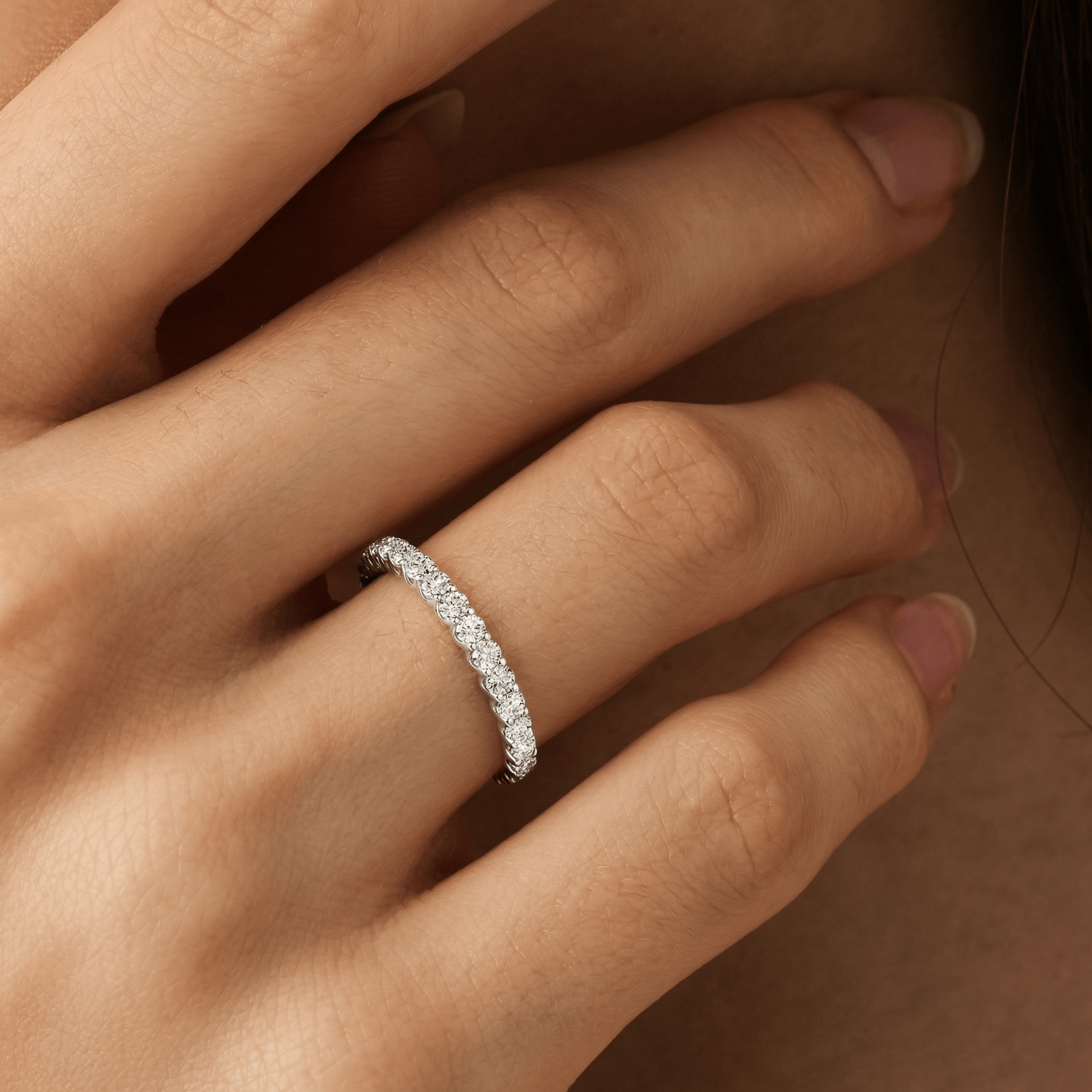 1.35 CTW Lab - Grown Diamond Classic Full Eternity Ring in Sterling Silver - Rings