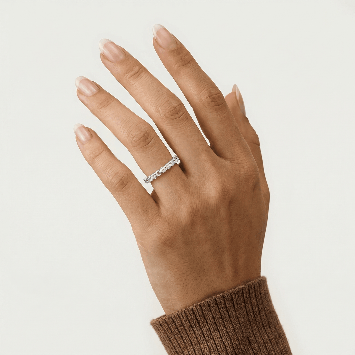 1.35 CTW Lab - Grown Diamond Classic Full Eternity Ring in Sterling Silver - Rings