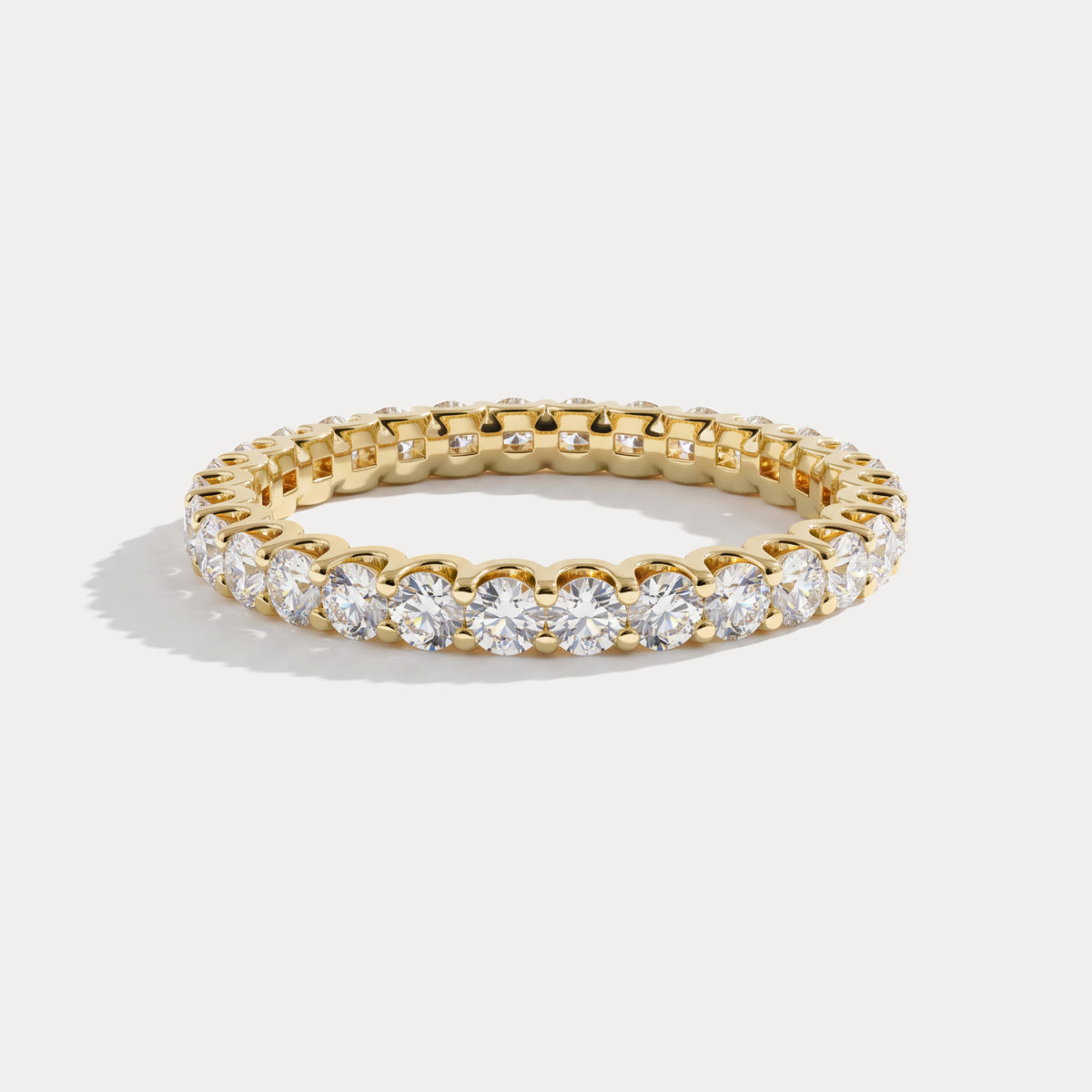 1.35 CTW Lab-Grown Diamond Classic Full Eternity Ring in Sterling Silver - Rings