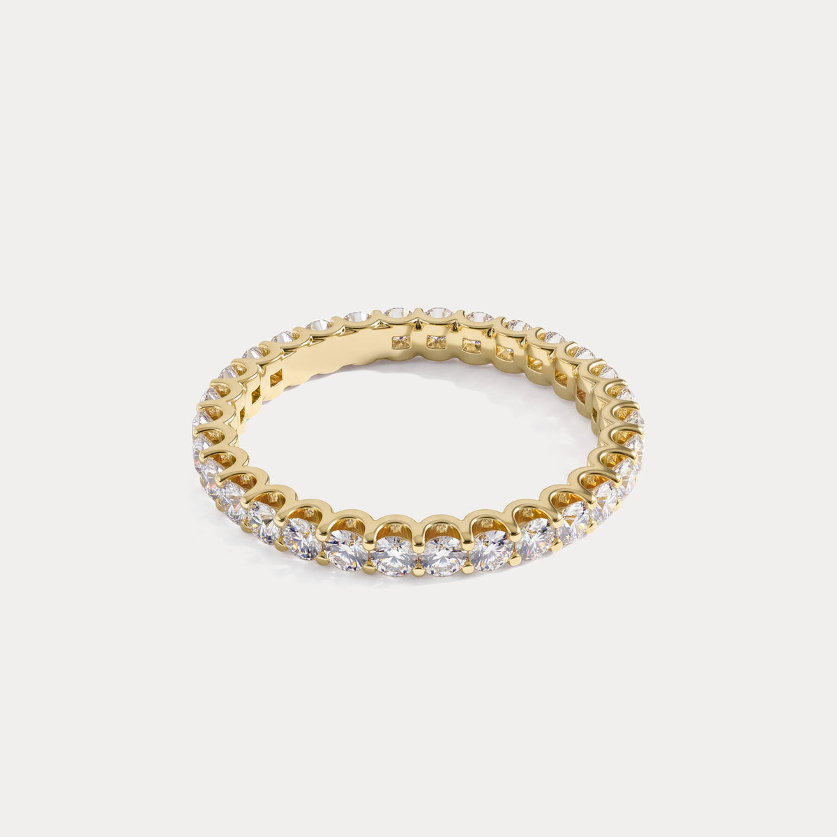 1.35 CTW Lab-Grown Diamond Classic Full Eternity Ring in Sterling Silver - Rings