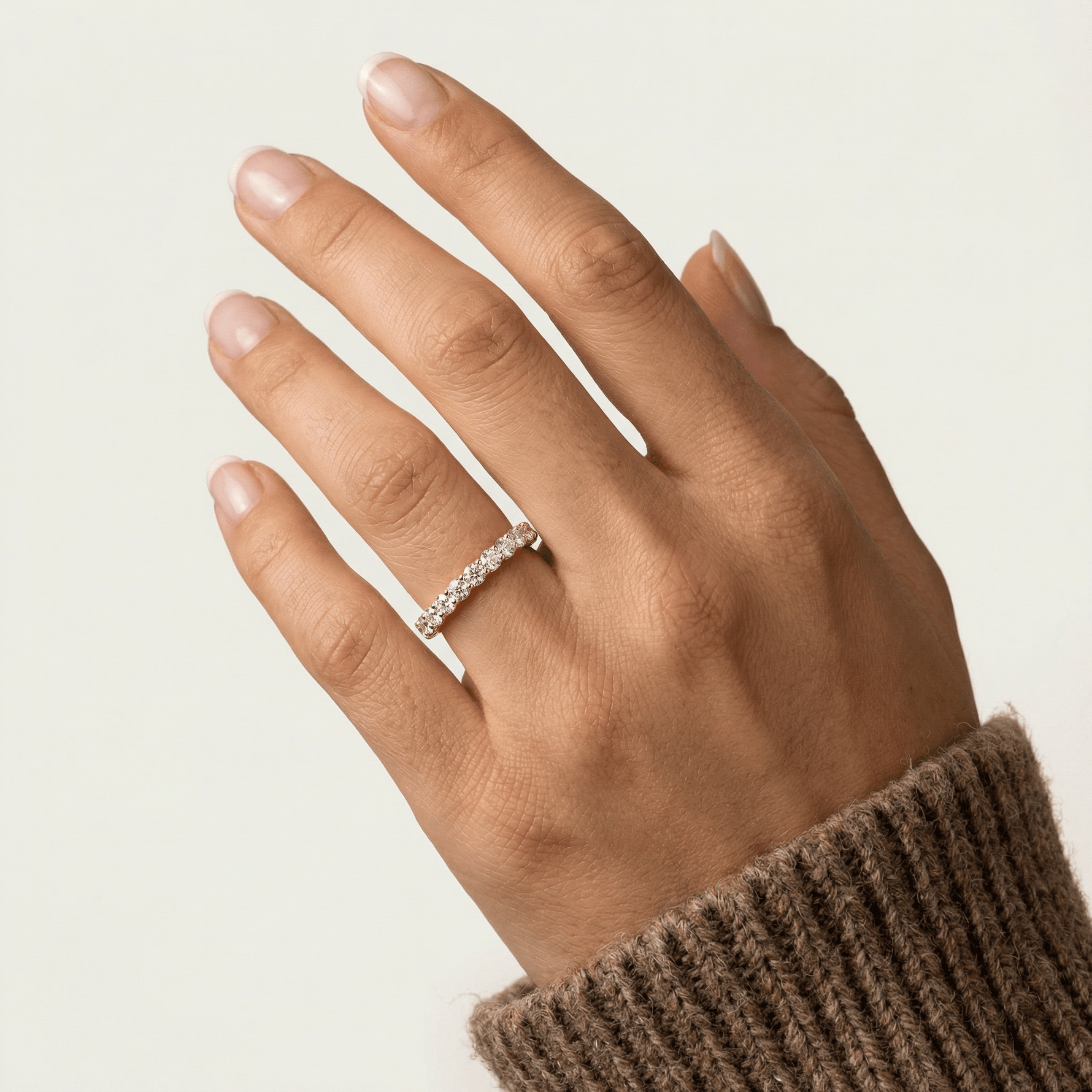 1.35 CTW Lab - Grown Diamond Classic Full Eternity Ring in Sterling Silver - Rings
