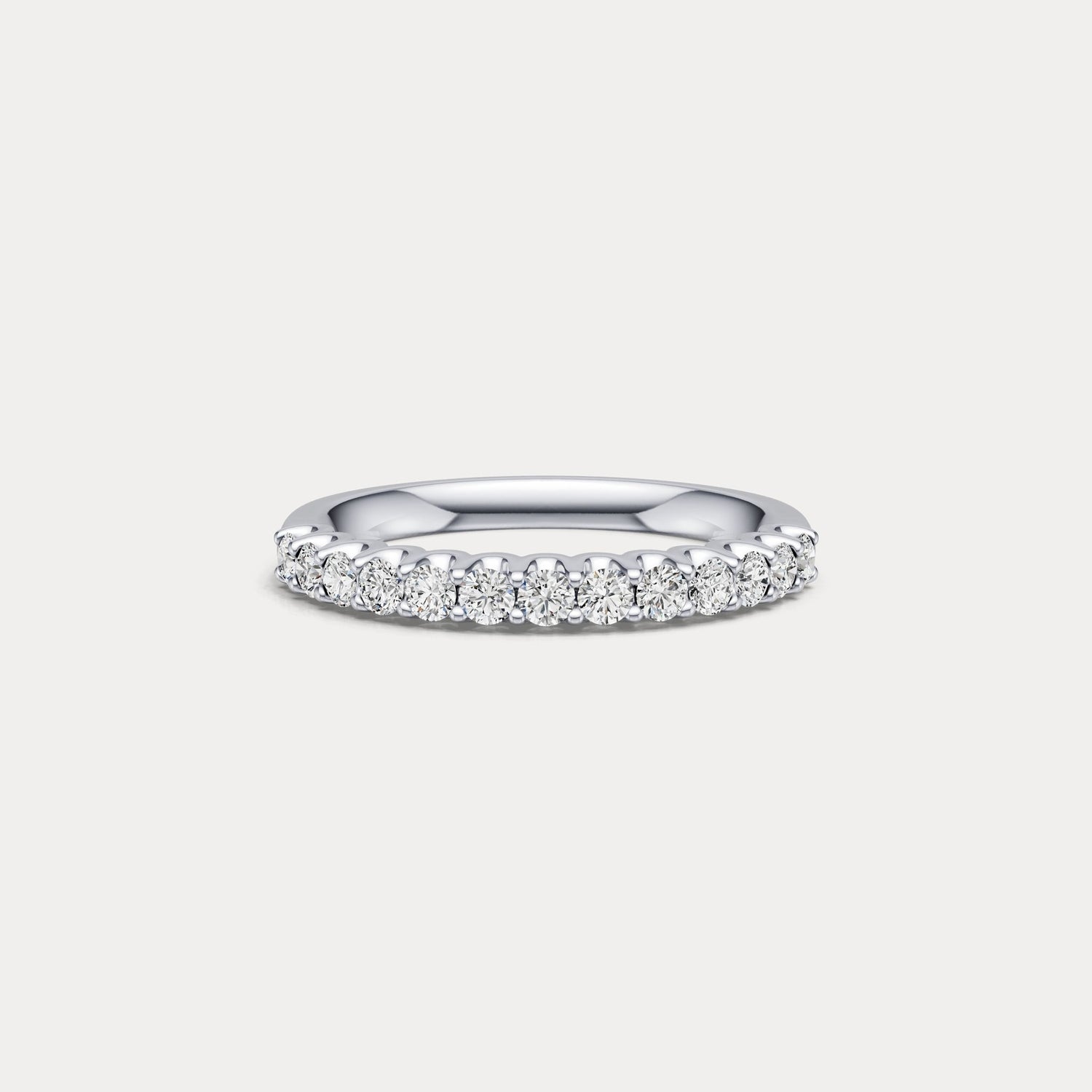 0.6 CTW Lab - Grown Diamond Classic Half Eternity Ring in Sterling Silver - Rings