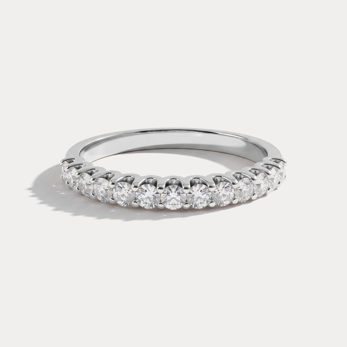 0.6 CTW Lab-Grown Diamond Classic Half Eternity Ring in Sterling Silver - Rings