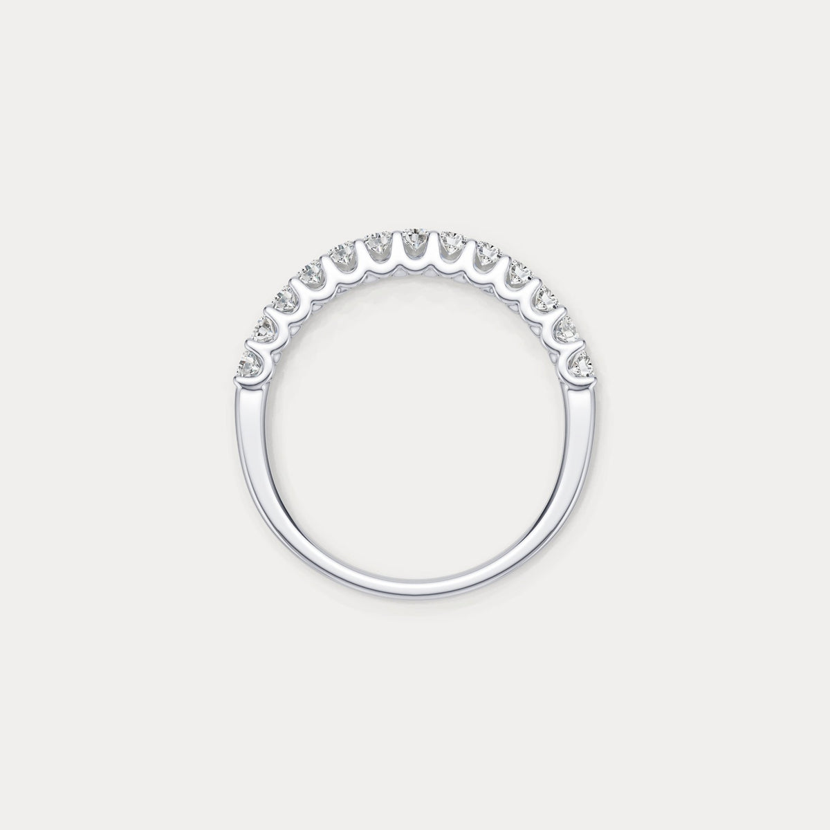 0.6 CTW Lab - Grown Diamond Classic Half Eternity Ring in Sterling Silver - Rings
