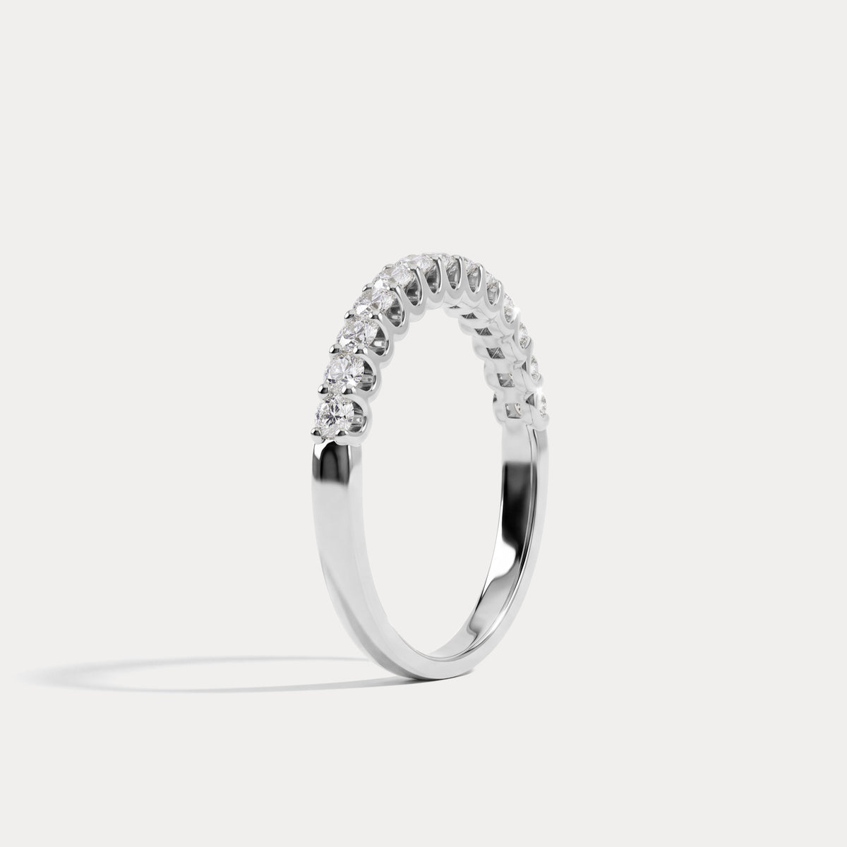 0.6 CTW Lab-Grown Diamond Classic Half Eternity Ring in Sterling Silver - Rings
