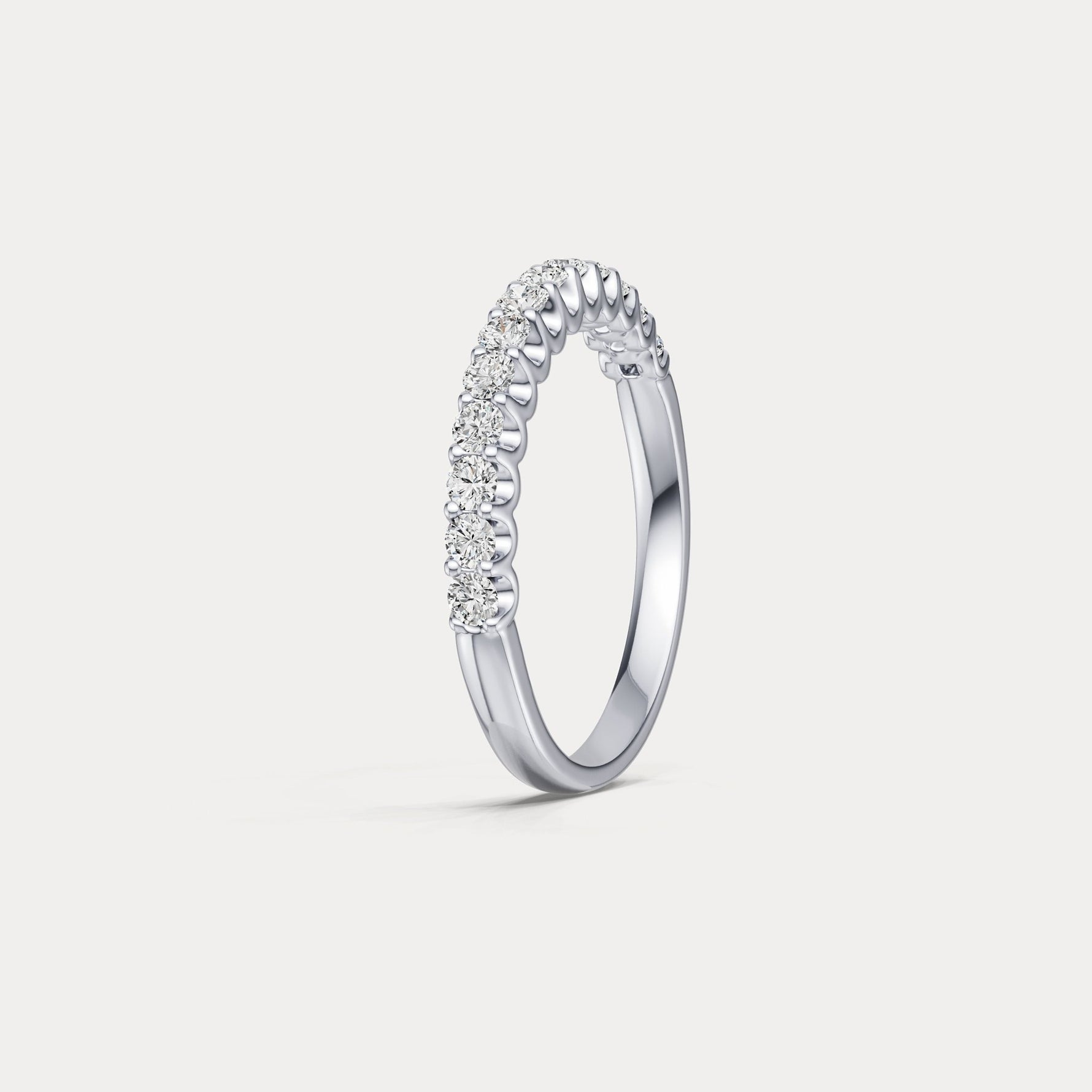 0.6 CTW Lab - Grown Diamond Classic Half Eternity Ring in Sterling Silver - Rings