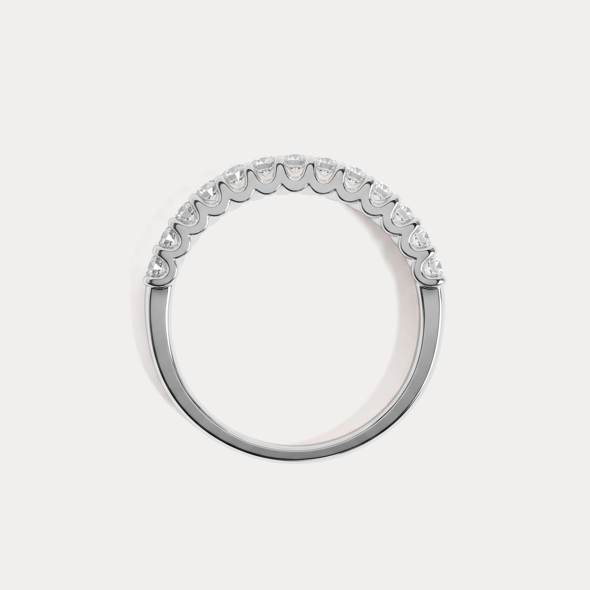 0.6 CTW Lab-Grown Diamond Classic Half Eternity Ring in Sterling Silver - Rings
