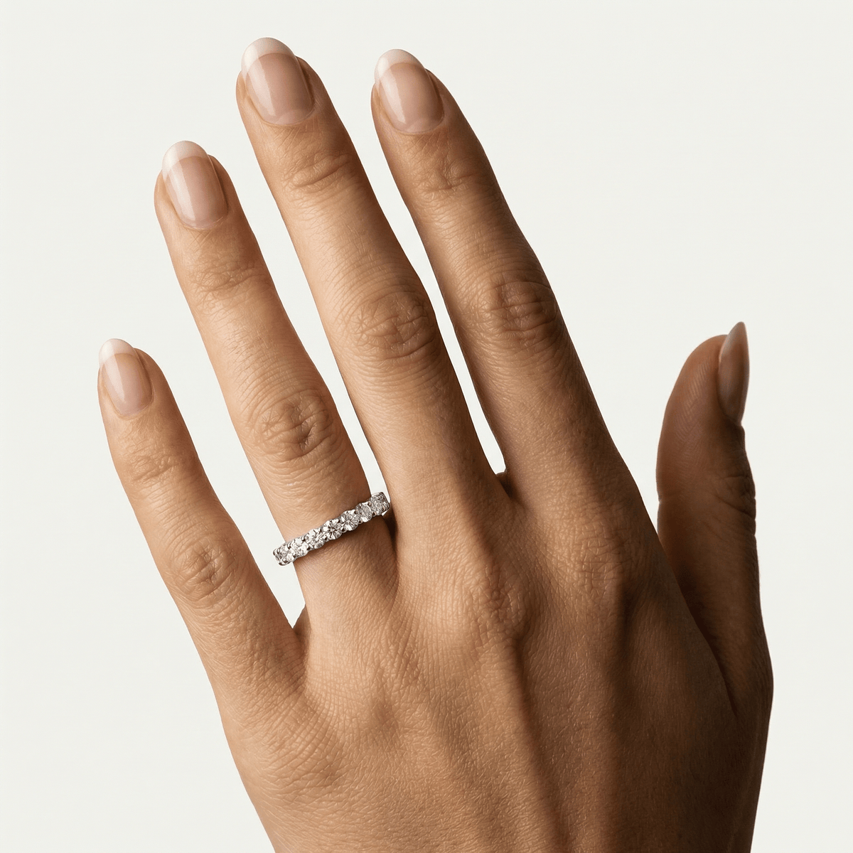 0.6 CTW Lab - Grown Diamond Classic Half Eternity Ring in Sterling Silver - Rings