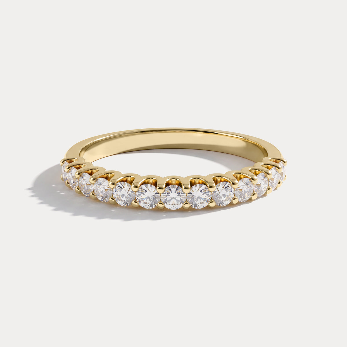 0.6 CTW Lab-Grown Diamond Classic Half Eternity Ring in Sterling Silver - Rings