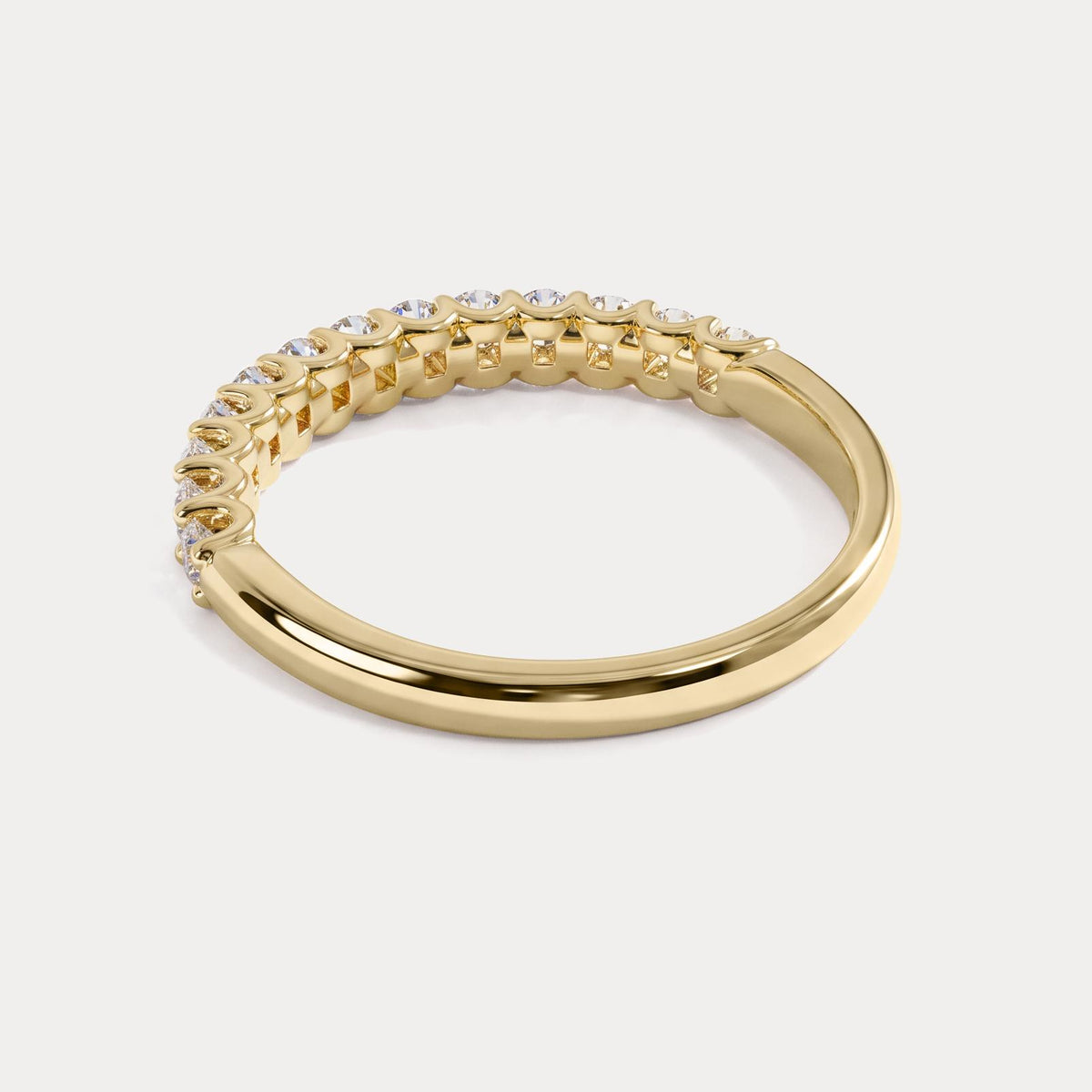 0.6 CTW Lab-Grown Diamond Classic Half Eternity Ring in Sterling Silver - Rings
