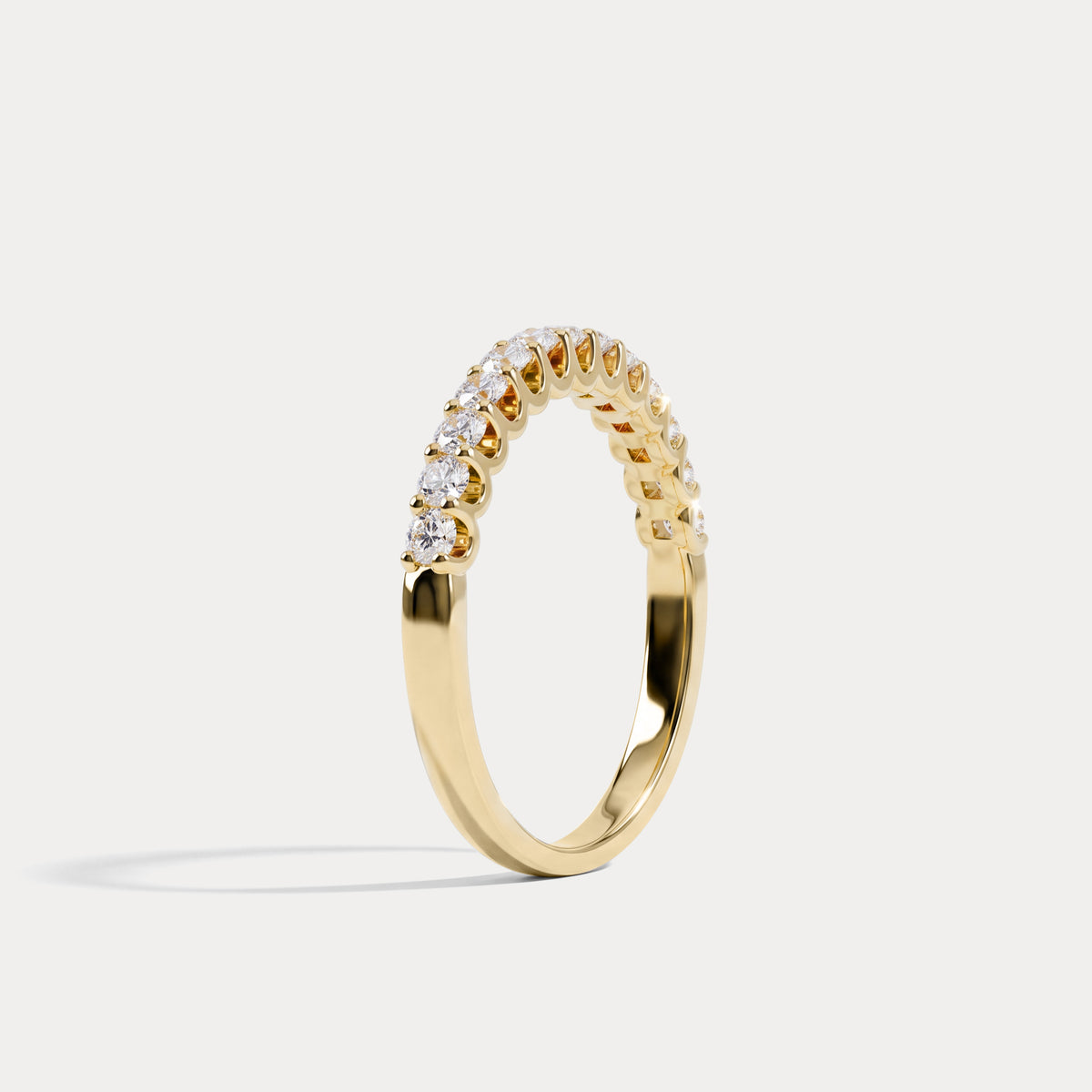 0.6 CTW Lab-Grown Diamond Classic Half Eternity Ring in Sterling Silver - Rings