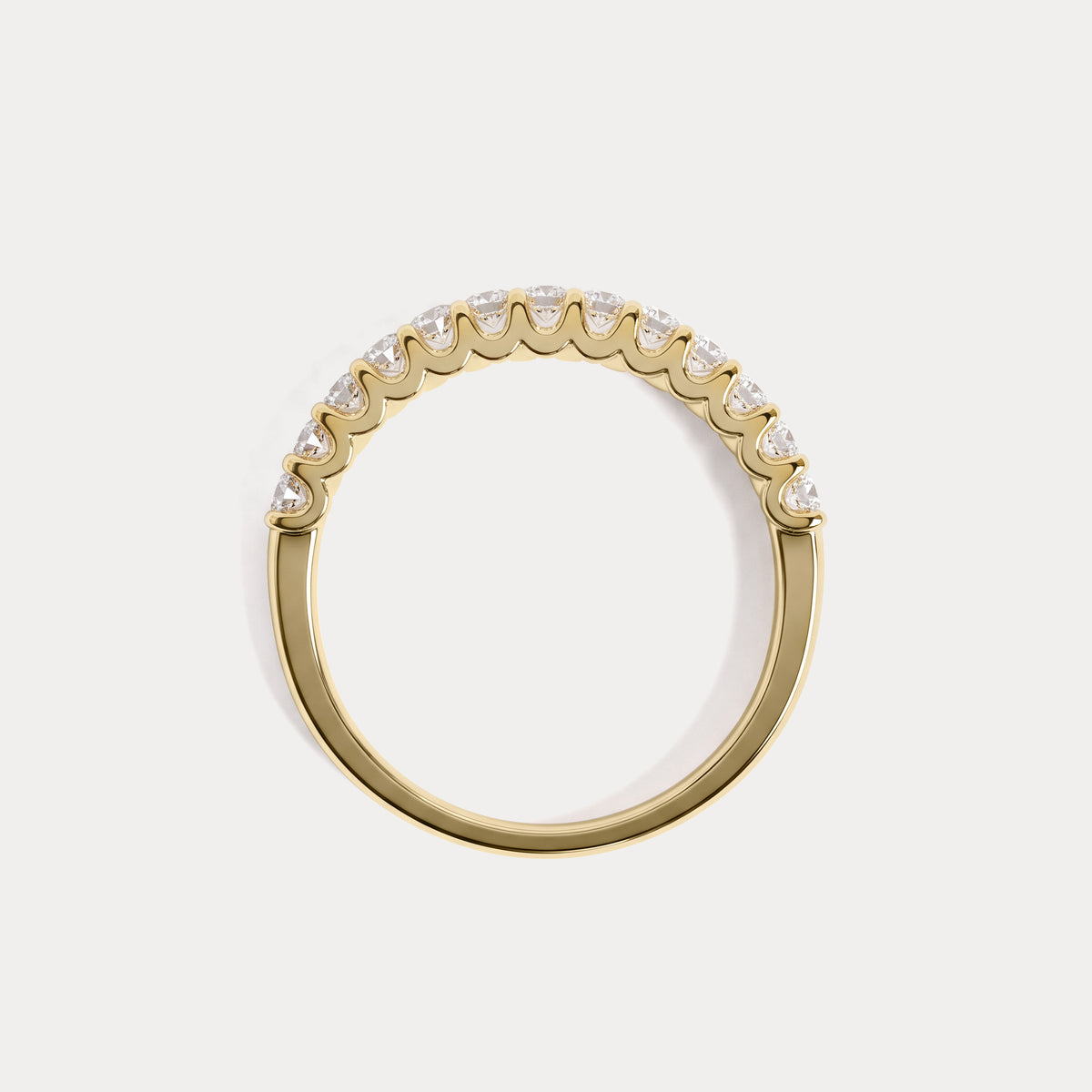 0.6 CTW Lab-Grown Diamond Classic Half Eternity Ring in Sterling Silver - Rings