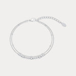 Bezel Set Lab - Grown Diamond Bracelet with Double Chain in Sterling Silver - Bracelets
