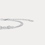 Bezel Set Lab - Grown Diamond Bracelet with Double Chain in Sterling Silver - Bracelets