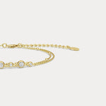 Bezel Set Lab - Grown Diamond Bracelet with Double Chain in Sterling Silver - Bracelets