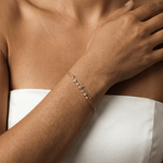 Bezel Set Lab - Grown Diamond Bracelet with Double Chain in Sterling Silver - Bracelets