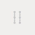 Graduated Bezel Set 5 Round Lab - Grown Diamond Drop Earrings in Sterling Silver - Earrings