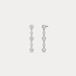 Graduated Bezel Set 5 Round Lab - Grown Diamond Drop Earrings in Sterling Silver - Earrings