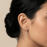 Graduated Bezel Set 5 Round Lab - Grown Diamond Drop Earrings in Sterling Silver - Earrings