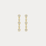 Graduated Bezel Set 5 Round Lab - Grown Diamond Drop Earrings in Sterling Silver - Earrings