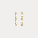 Graduated Bezel Set 5 Round Lab - Grown Diamond Drop Earrings in Sterling Silver - Earrings