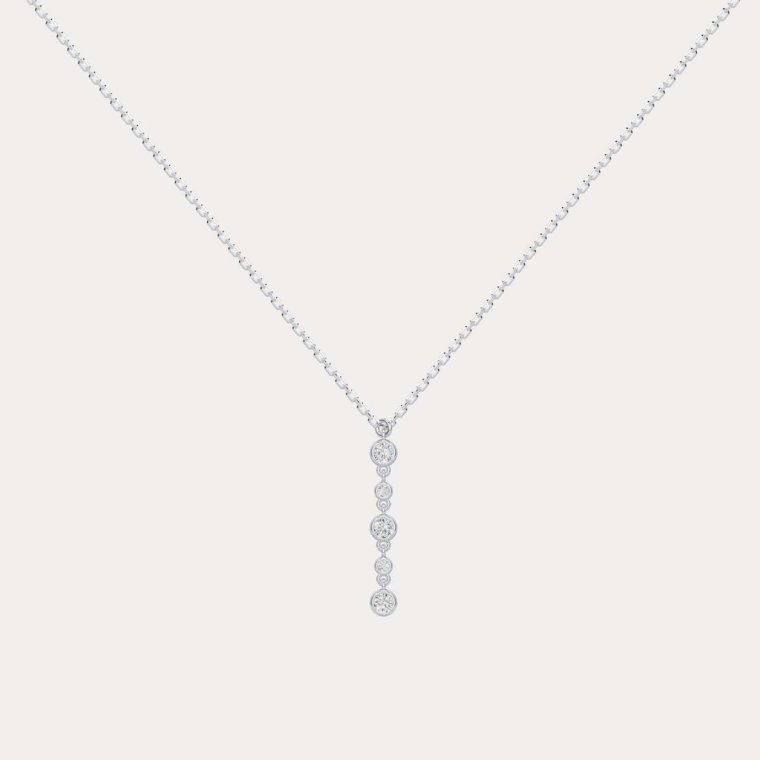 Sterling Silver Bezel Set Lab - Grown Diamond Lariat Necklace - Necklaces