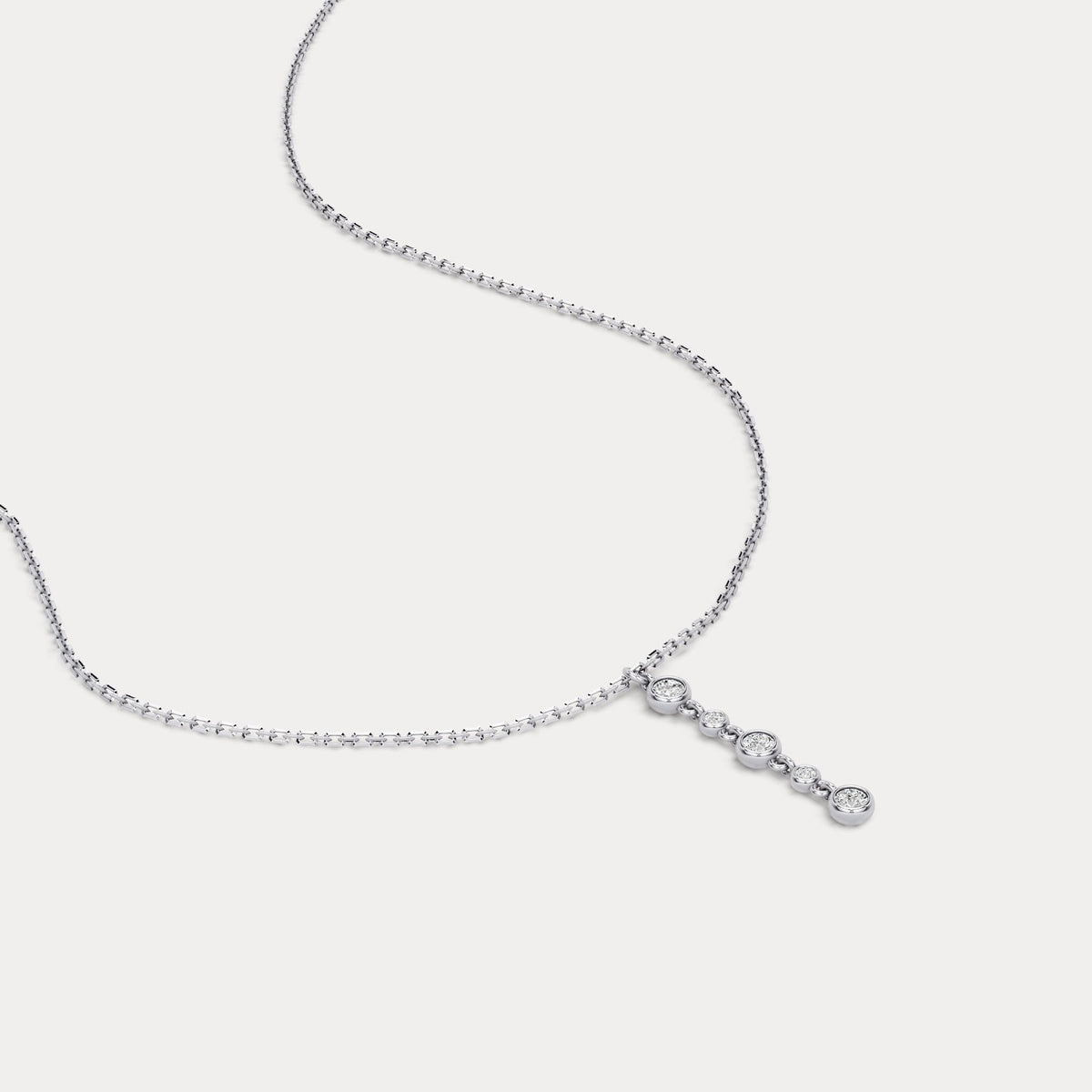 Sterling Silver Bezel Set Lab - Grown Diamond Lariat Necklace - Necklaces