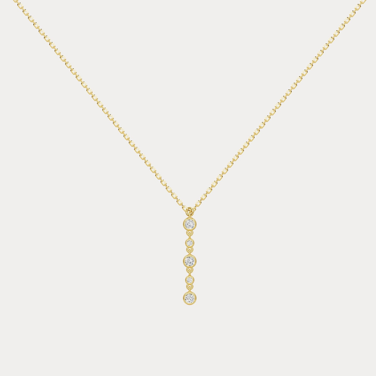 Sterling Silver Bezel Set Lab - Grown Diamond Lariat Necklace - Necklaces