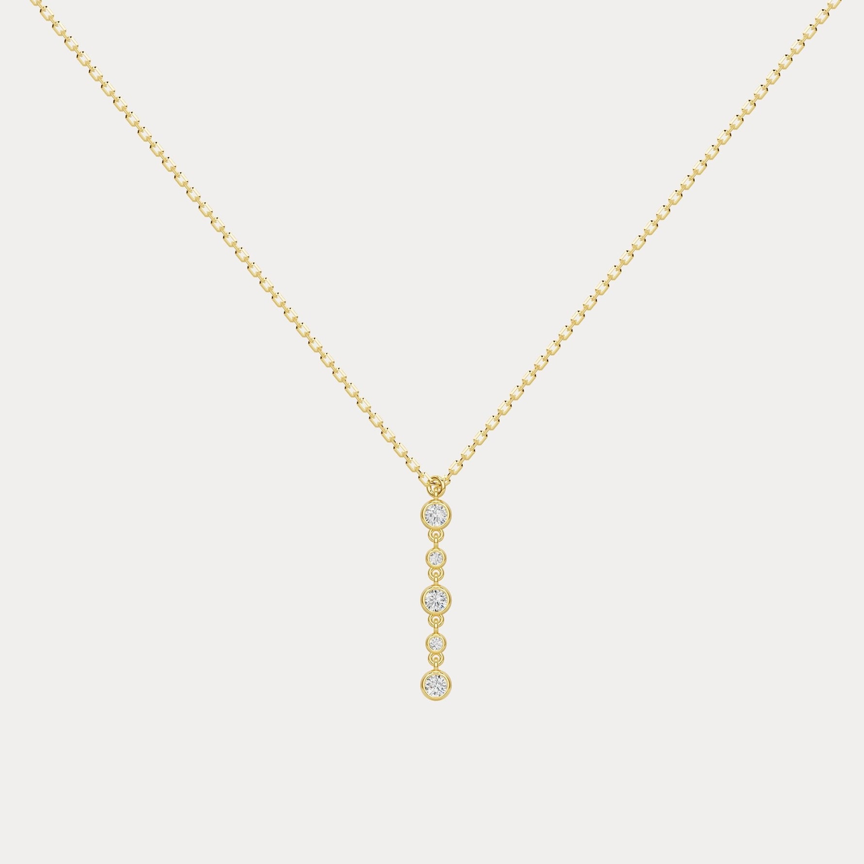 Sterling Silver Bezel Set Lab - Grown Diamond Lariat Necklace - Necklaces