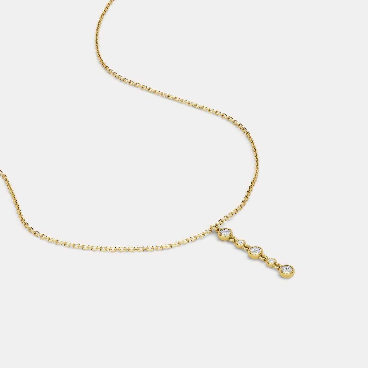 Sterling Silver Bezel Set Lab - Grown Diamond Lariat Necklace - Necklaces