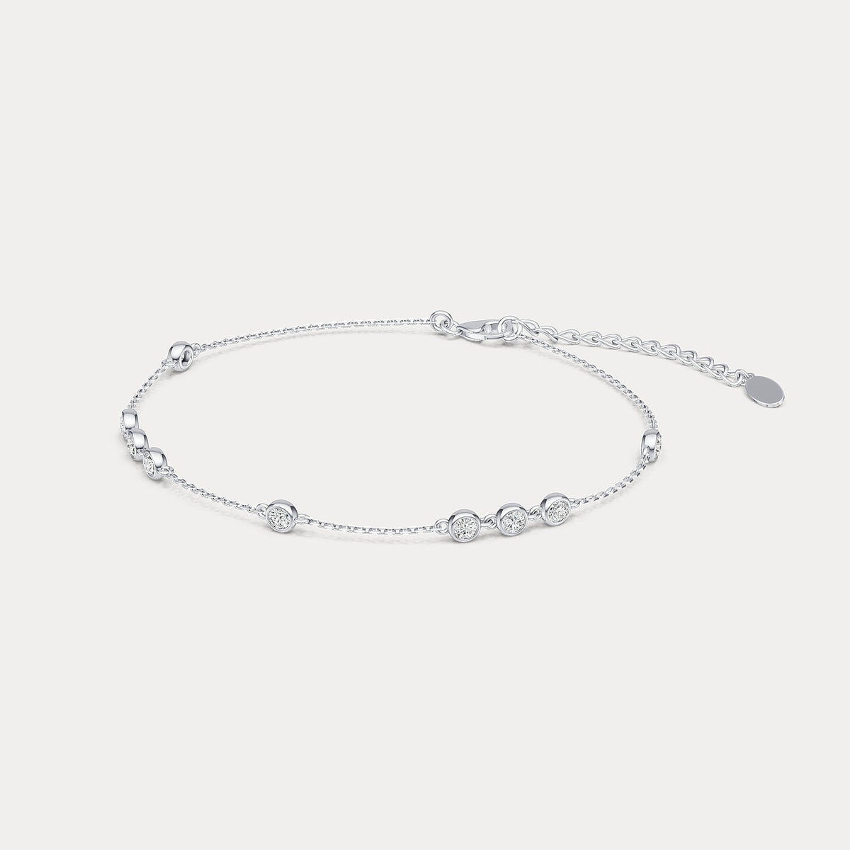 Bezel Set Lab - Grown Diamond Cluster Station Bracelet in 14K Gold/Platinum - Bracelets