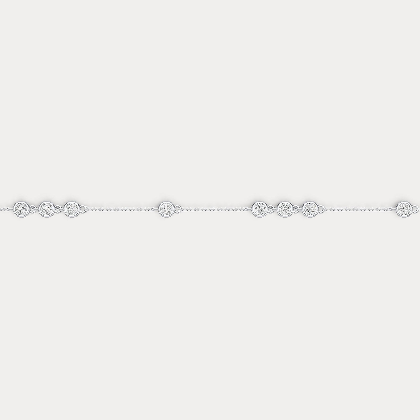 Bezel Set Lab - Grown Diamond Cluster Station Bracelet in 14K Gold/Platinum - Bracelets