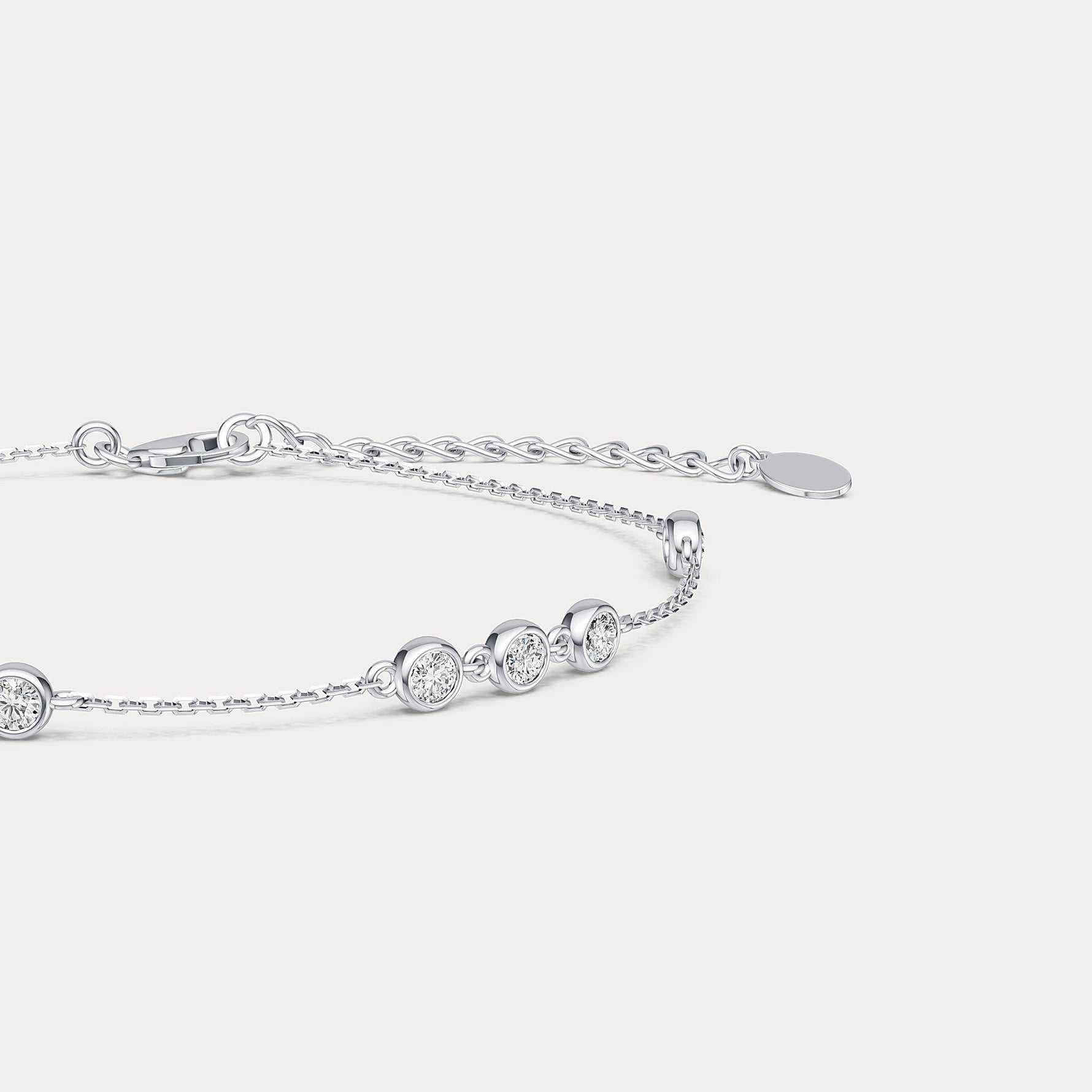 Bezel Set Lab - Grown Diamond Cluster Station Bracelet in 14K Gold/Platinum - Bracelets