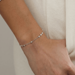 Bezel Set Lab - Grown Diamond Cluster Station Bracelet in 14K Gold/Platinum - Bracelets