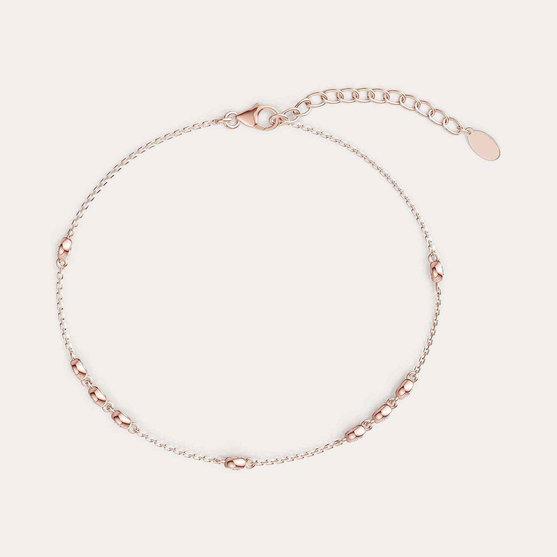 Bezel Set Lab - Grown Diamond Cluster Station Bracelet in 14K Gold/Platinum - Bracelets