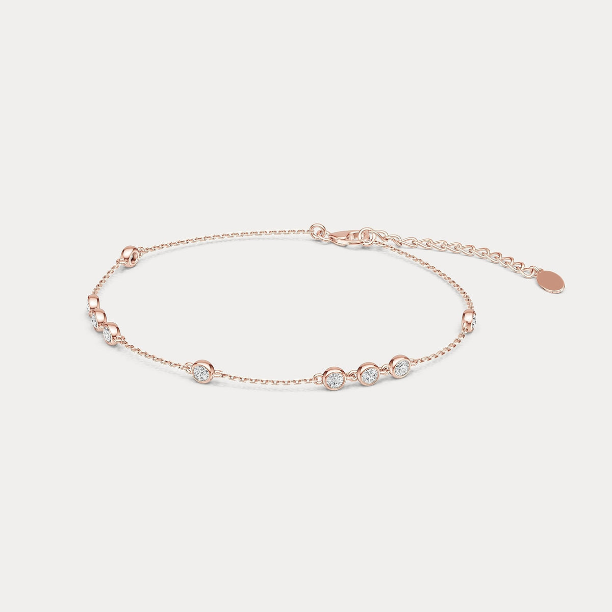 Bezel Set Lab - Grown Diamond Cluster Station Bracelet in 14K Gold/Platinum - Bracelets