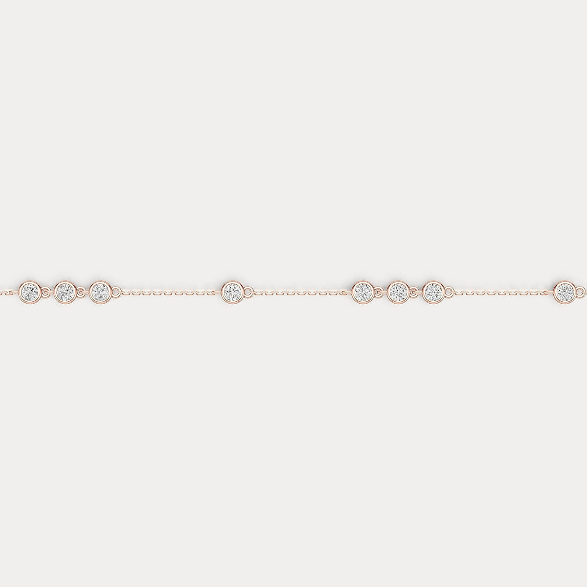 Bezel Set Lab - Grown Diamond Cluster Station Bracelet in 14K Gold/Platinum - Bracelets