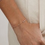 Bezel Set Lab - Grown Diamond Cluster Station Bracelet in 14K Gold/Platinum - Bracelets