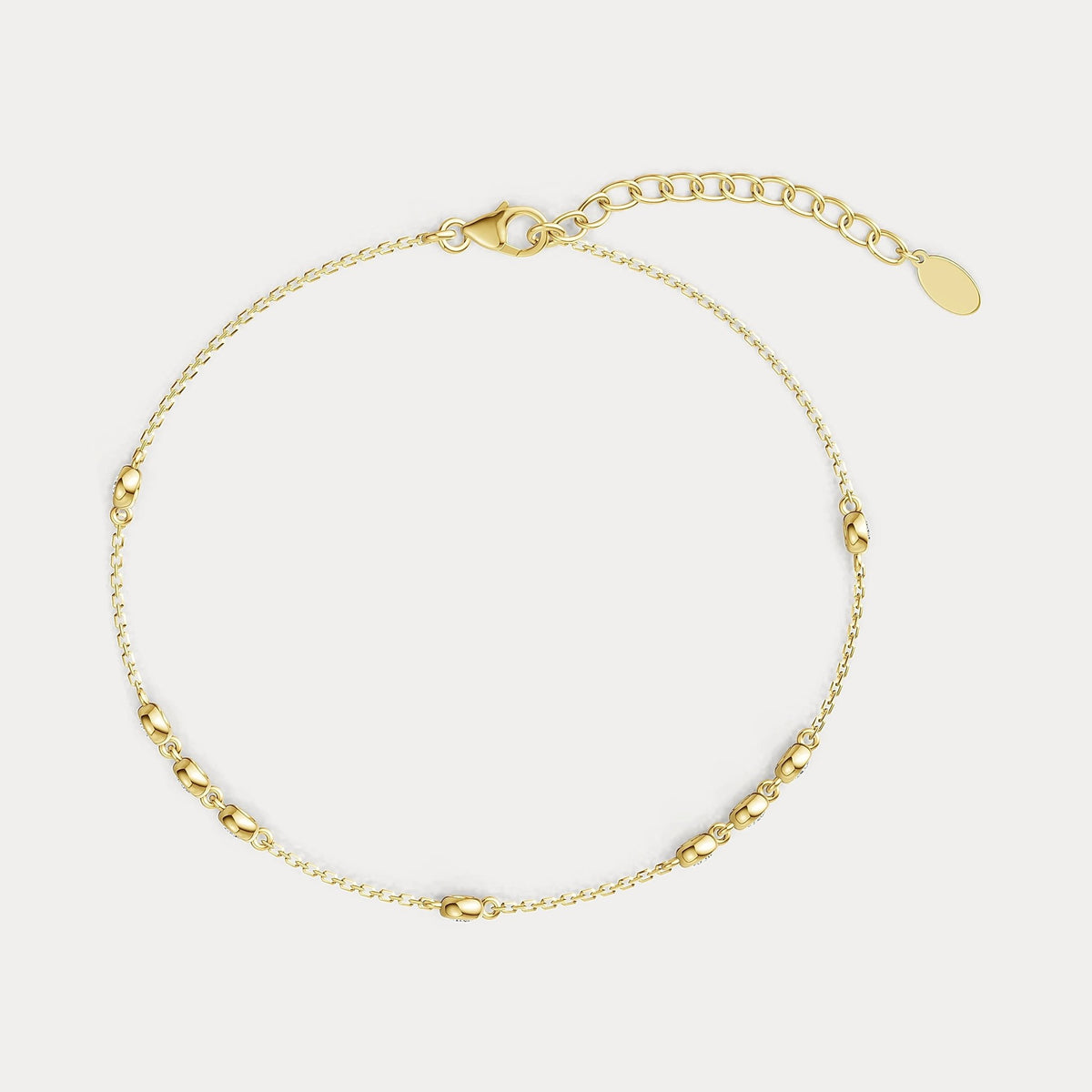 Bezel Set Lab - Grown Diamond Cluster Station Bracelet in 14K Gold/Platinum - Bracelets